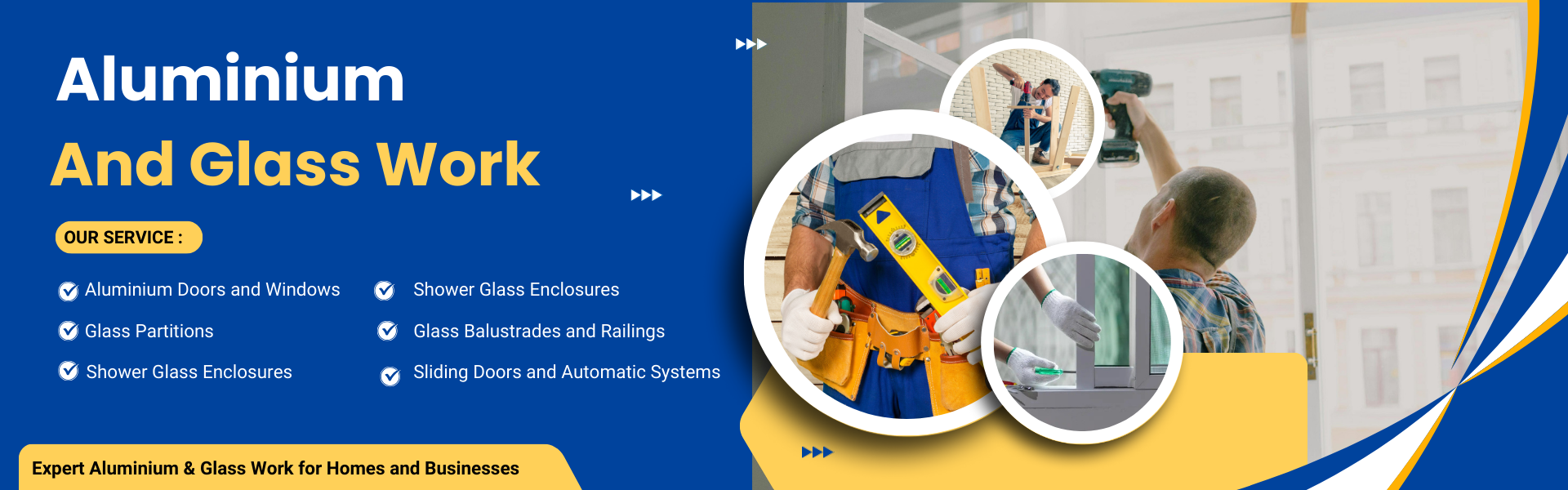 Home 2 Yellow and Blue Modern Handyman Services Banner 1920 x 600